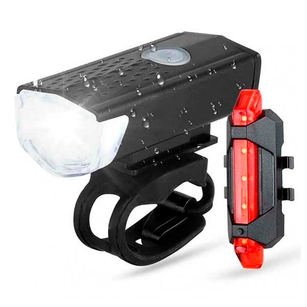 Farol Bike Super Led + Sinalizador Traseiro Flash Led