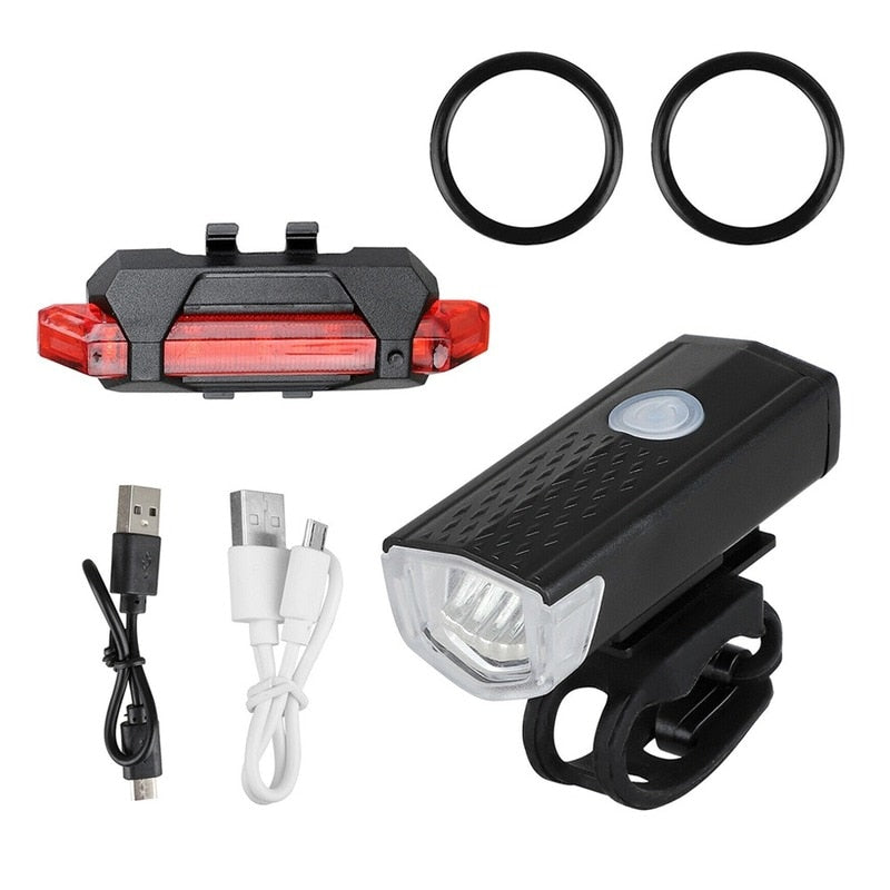 Farol Bike Super Led + Sinalizador Traseiro Flash Led