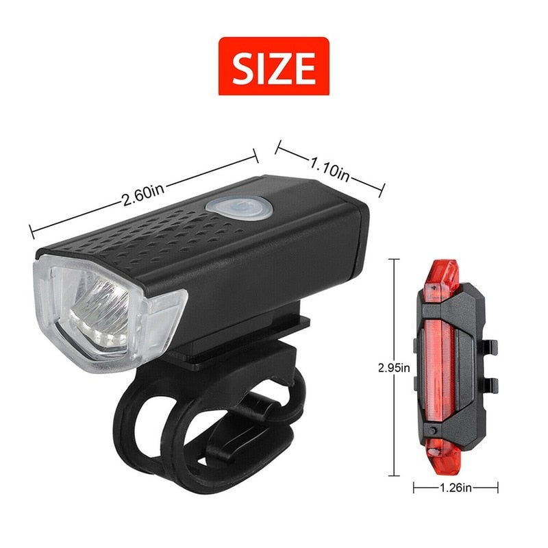 Farol Bike Super Led + Sinalizador Traseiro Flash Led